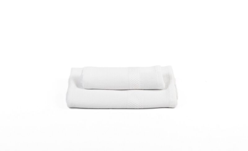 Cavalieri Coppia 1+1 Asciugamani Bagno Morgan Nido d&apos;Ape colore Bianco