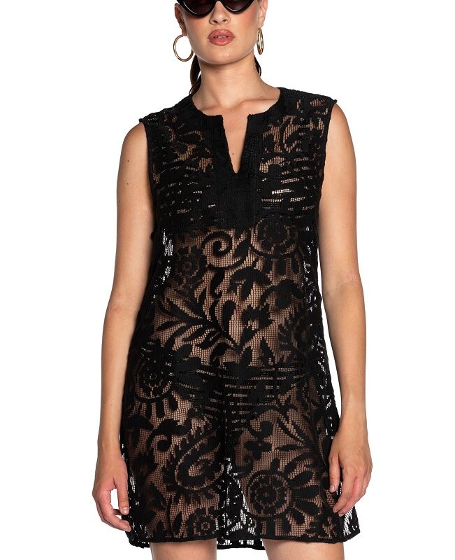 Pin Up Stars PF162A Abito Corto Macrame' Tinta Unita