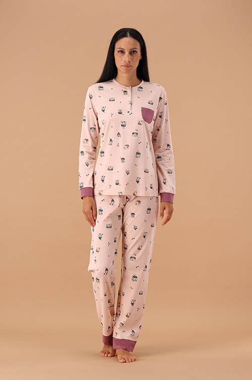 Maryhome 6P85039 Pigiama Donnaserafino in caldo cotone