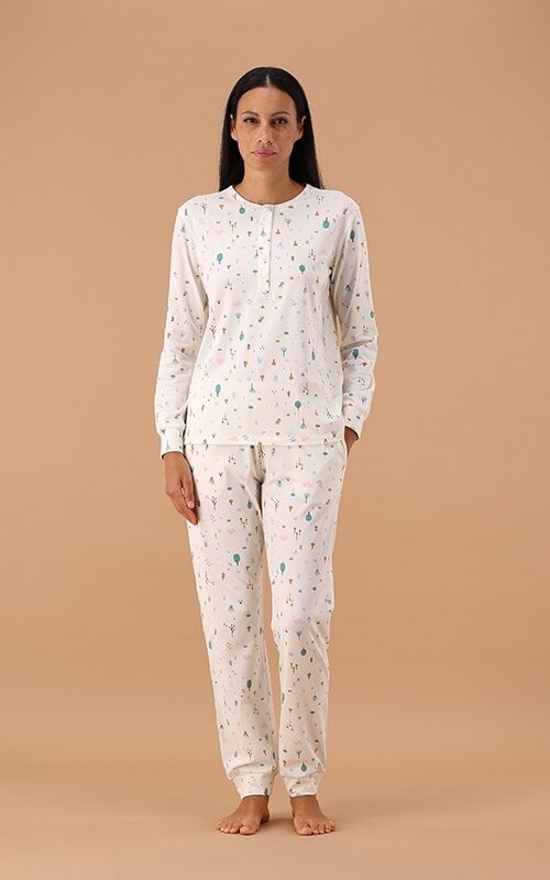 Maryhome 6P85042 Pigiama Donnaserafino in caldo cotone