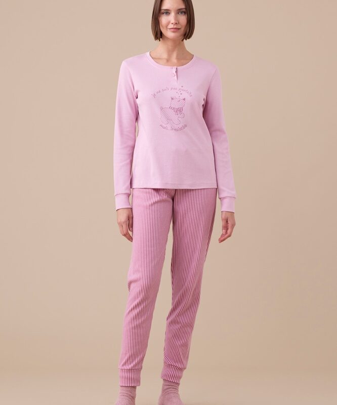 Noidìnotte FA9186 Pigiama donna
serafino in caldo cotone