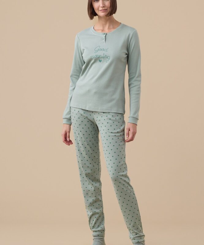 Noidìnotte FA9187 Pigiama donna
serafino in caldo cotone