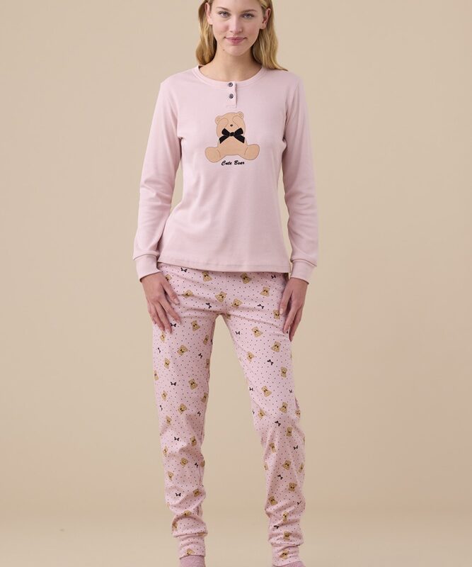 Noidìnotte FA9251 Pigiama donnaserafino in caldo cotone