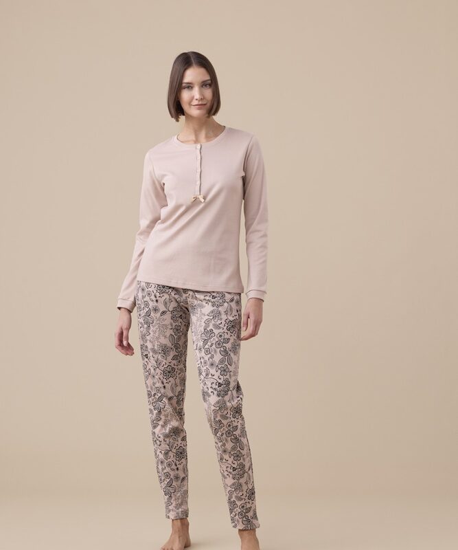 Noidìnotte FA9434 Pigiama donnaComfort serafino in caldo Cotone