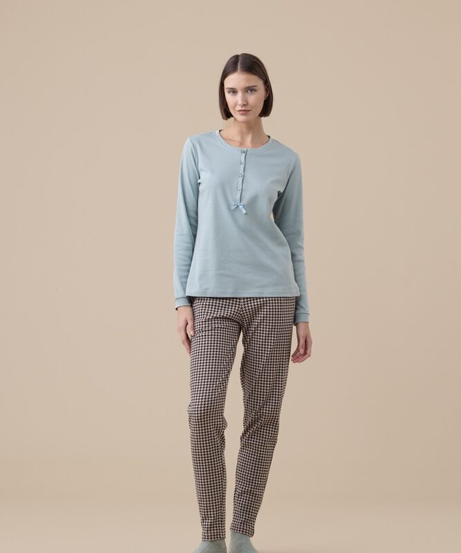 Noidìnotte FA9265 Pigiama donna
serafino in caldo cotone