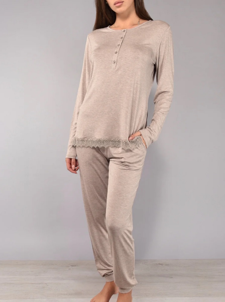 Verdissima MC11 Pigiama serafino, pantalone con polsino e tasche