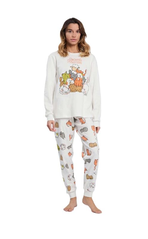 Happy People 6775 Happy Bear
 Pigiama  Donna Girocollo  Caldo cotone