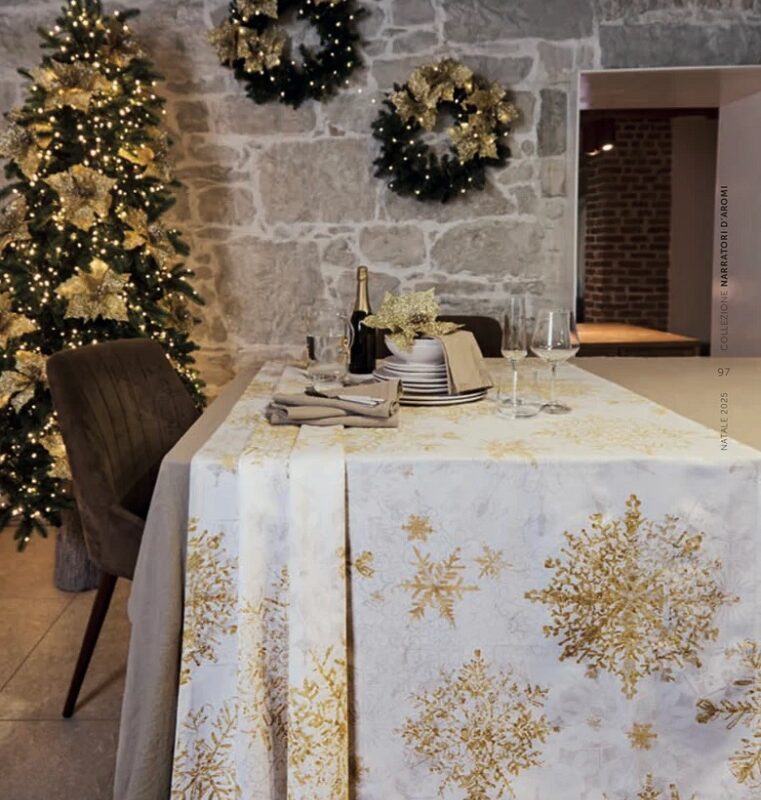 Maison Sucre'e Natale Korin Runner Antimacchia stampato cm. 45 x 150