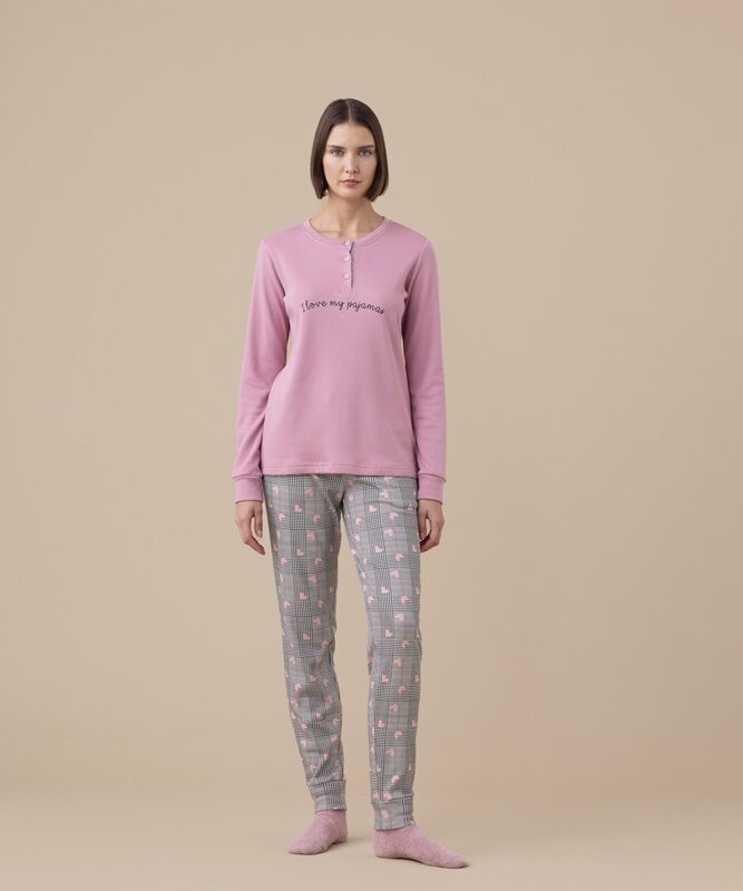 Noidìnotte FA9323 Pigiama donnaserafino in felpa