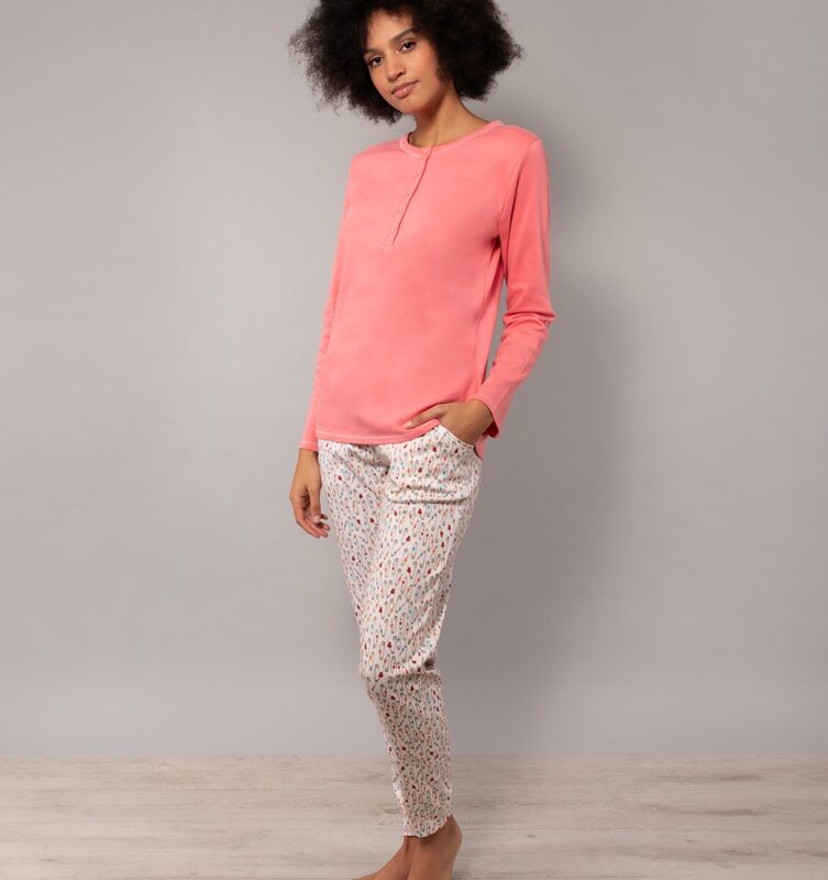 Verdissima HP11 Pigiama serafino, pantalone con polsino e tasche