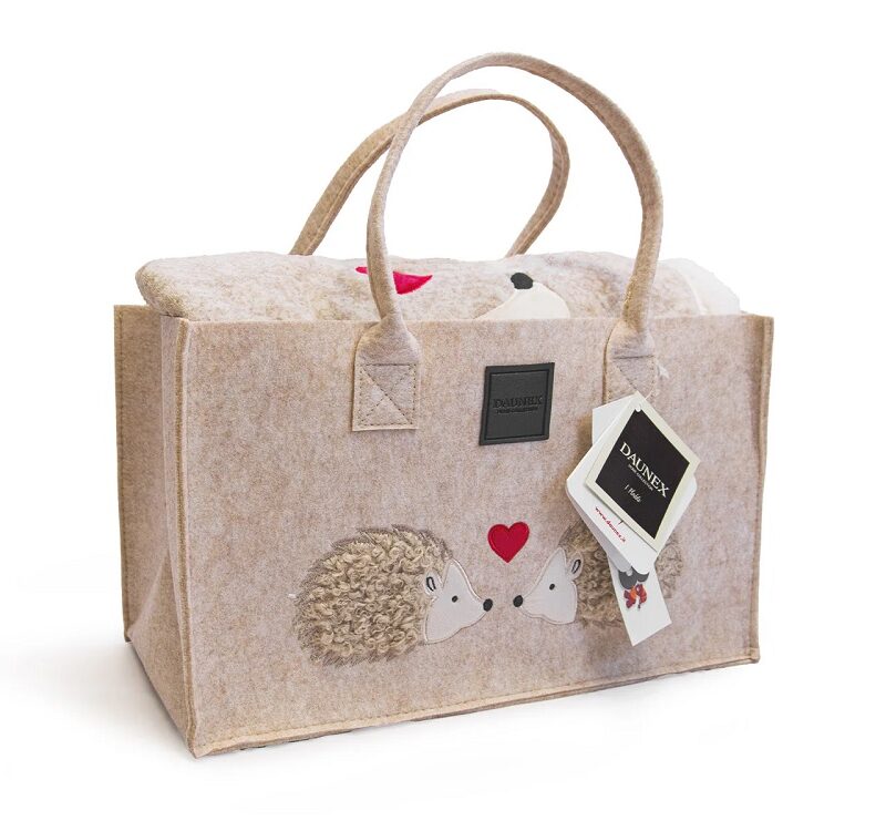 Daunex Ricci Innamorati Plaid Morbidotto Light c/applicazione  cm. 130 x 160 con borsa feltro