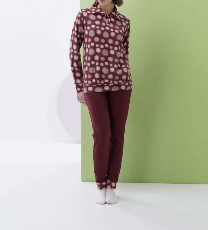 Amadine D3051  Pigiama donnapolo in punto milano m/l p/l