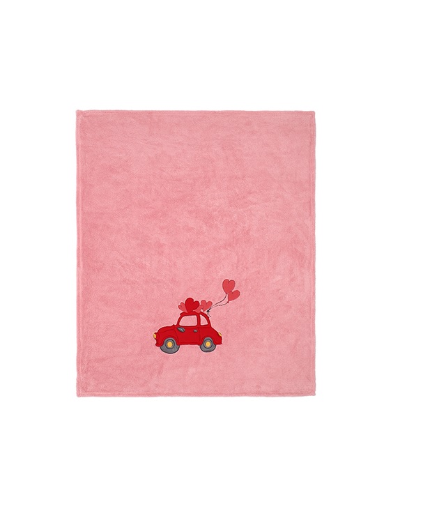 Maryplaid 6M35145 Plaid Cuori in corsa  in Bussy  con ricamo e applicazioni  cm. 150 x 180