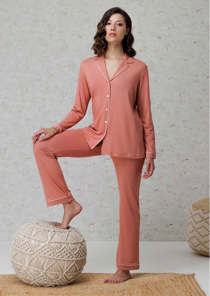 Amadine D3087  Pigiama donnaaperto in viscosa m/l p/l