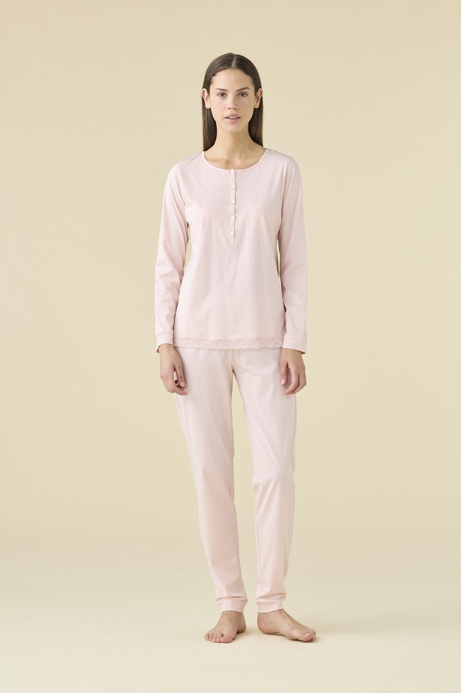 Noidìnotte FA9496  Pigiama donnaPlus Serafino M/L P/L  cotone