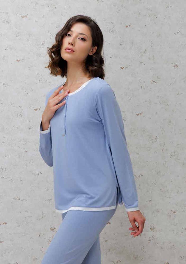 Amadine D3097  Pigiama donnaserafino in bambu' e seta  m/l p/l