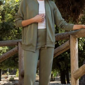 Amadine D3194 Tuta donna con zip e profili