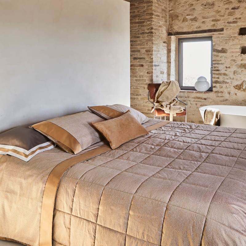 Fazzini Sashiko Trapuntino matrimoniale in Raso di Cotone