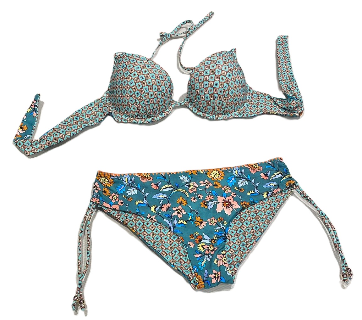 Verdissima Bikini Push-up con coppe imbottite,lunette estraibili e ferrettoTA26C+Slip coulisseTA46