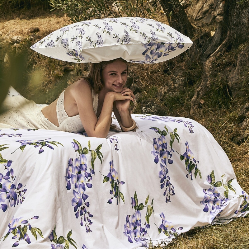 Fazzini Glicine Completo Lenzuola Copriletto matrimoniale