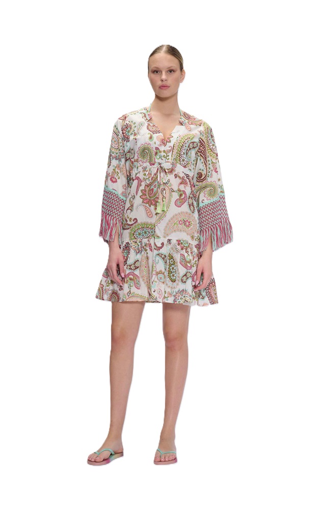 Marina Abagnale MA26E 34505 Caftano con Bottoni e Coulisse in vita modello Madrid