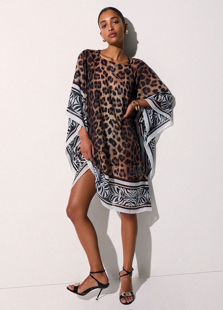 Liu Jo VA6084T4902 Kaftano in
chiffon stampa Animalier