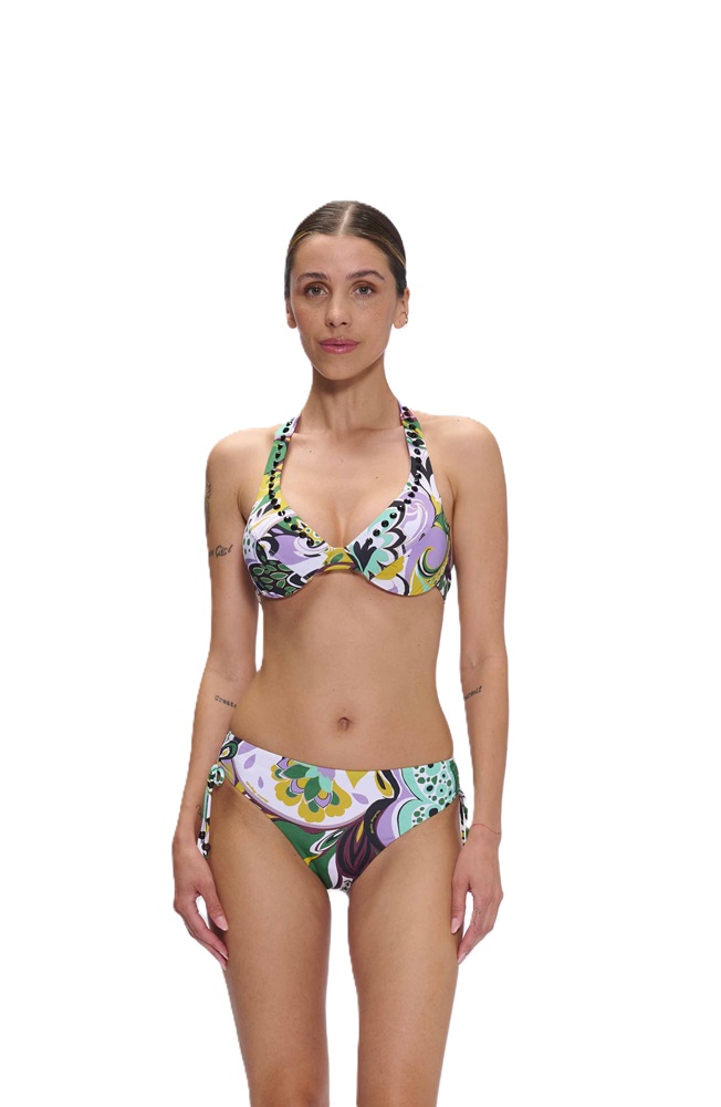 Marina Abagnale MA26E 25002 
Bikini Ferretto Allacciato al Collo e slip con Coulisse laterali modello Felix