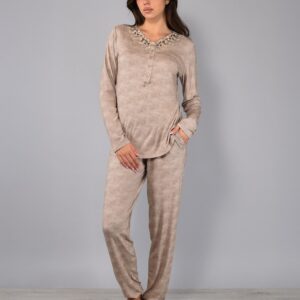 Verdissima LE11 Pigiama serafino, pantalone con polsino e tasche